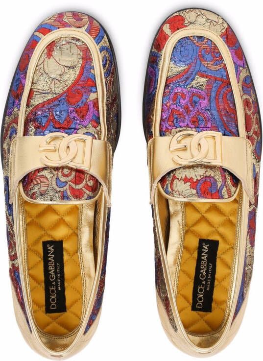 Dolce & Gabbana DG logo slippers Gold