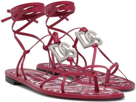 Dolce & Gabbana DG-logo strappy sandals Red