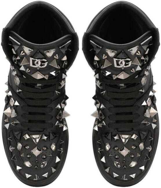 Dolce & Gabbana DG logo studded high-top sneakers Black