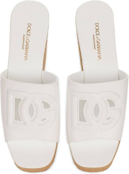 Dolce & Gabbana DG-logo wedge mules White