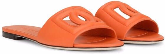 Dolce & Gabbana DG-logo leather sandals Orange