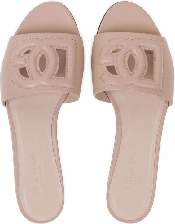Dolce & Gabbana DG-logo leather sandals Pink