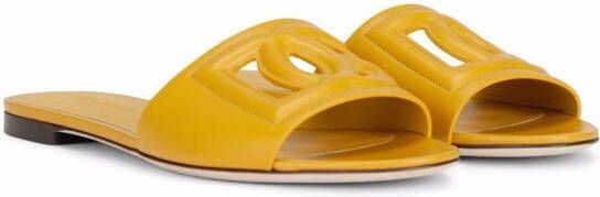 Dolce & Gabbana DG-logo leather sandals Yellow