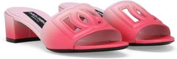 Dolce & Gabbana DG ombré leather sandals Pink