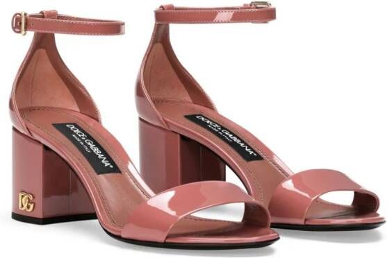 Dolce & Gabbana DG patent-leather sandals Pink