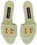 Dolce & Gabbana DG-plaque cut-out slippers Green - Thumbnail 4