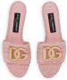 Dolce & Gabbana DG-plaque raffia slippers Pink - Thumbnail 4