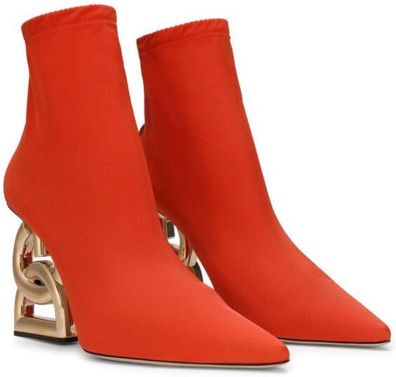 Dolce & Gabbana DG pop heel ankle boots Red