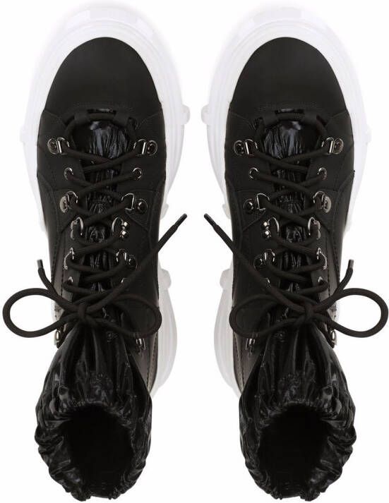 Dolce & Gabbana elasticated lace-up boots Black
