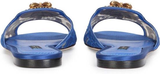 Dolce & Gabbana embellished-detail slip-on sandals Blue