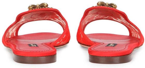 Dolce & Gabbana embellished-detail slip-on sandals Red