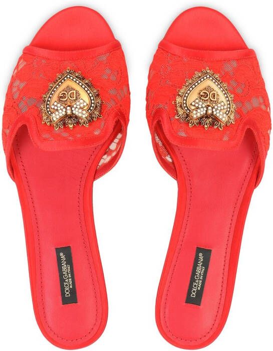Dolce & Gabbana embellished-detail slip-on sandals Red