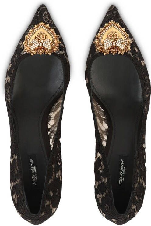 Dolce & Gabbana embellished lace pumps Black