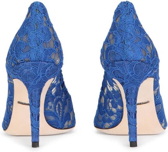 Dolce & Gabbana embellished lace pumps Blue