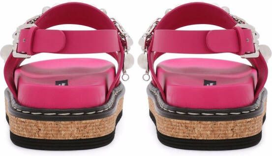 Dolce & Gabbana embellished strap sandals Pink