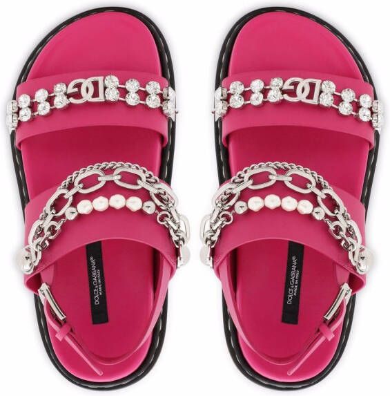 Dolce & Gabbana embellished strap sandals Pink