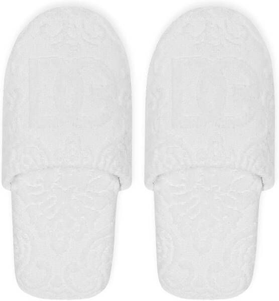 Dolce & Gabbana embossed-logo cotton slippers White