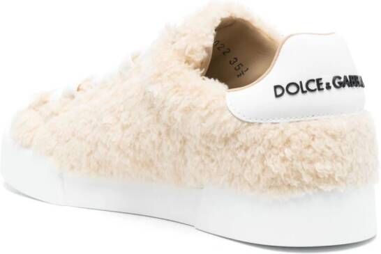 Dolce & Gabbana embossed-logo leather sneakers White
