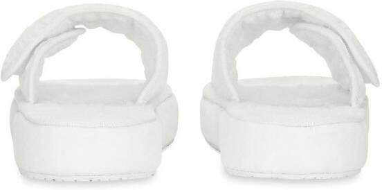 Dolce & Gabbana embossed-logo touch-strap slippers White