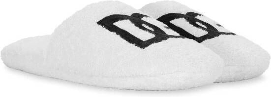 Dolce & Gabbana embroidered-logo cotton slippers White
