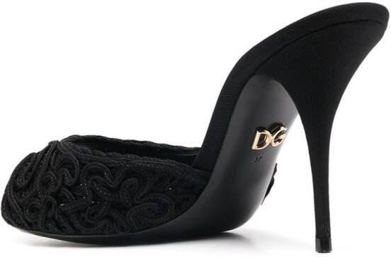 Dolce & Gabbana embroidered open-back sandals Black