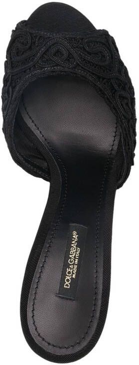 Dolce & Gabbana embroidered open-back sandals Black
