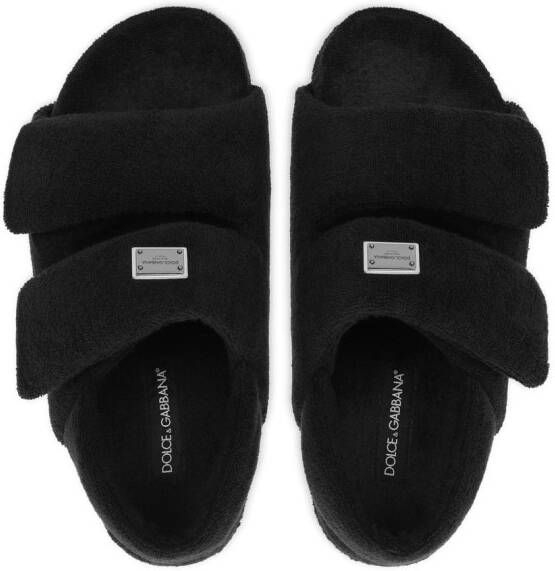 Dolce & Gabbana faux-fur sandals Black