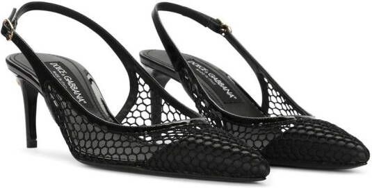 Dolce & Gabbana fishnet-detail pointed-toe pumps Black