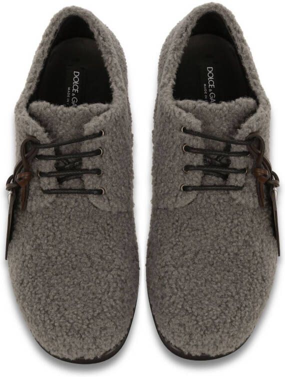 Dolce & Gabbana fleece derby shoes Grey