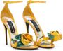 Dolce & Gabbana floral-appliqué leather sandals Yellow - Thumbnail 2