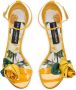 Dolce & Gabbana floral-appliqué leather sandals Yellow - Thumbnail 4