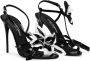Dolce & Gabbana floral-appliqué leather stiletto sandals Black - Thumbnail 2