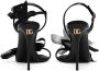 Dolce & Gabbana floral-appliqué leather stiletto sandals Black - Thumbnail 3