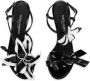 Dolce & Gabbana floral-appliqué leather stiletto sandals Black - Thumbnail 4