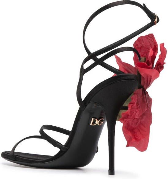Dolce & Gabbana floral-appliqué sandals Black
