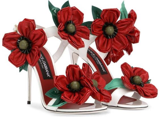 Dolce & Gabbana floral-detail high-heel sandals Red