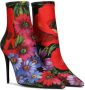 Dolce & Gabbana floral-print 105mm ankle boots Red - Thumbnail 2