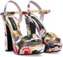 Dolce & Gabbana floral-print gabardine platform sandals Yellow - Thumbnail 2