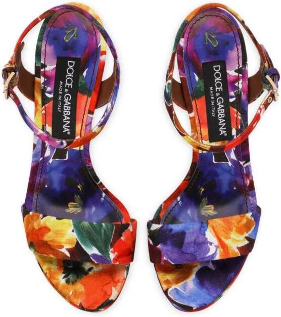Dolce & Gabbana floral-print platform sandals Orange