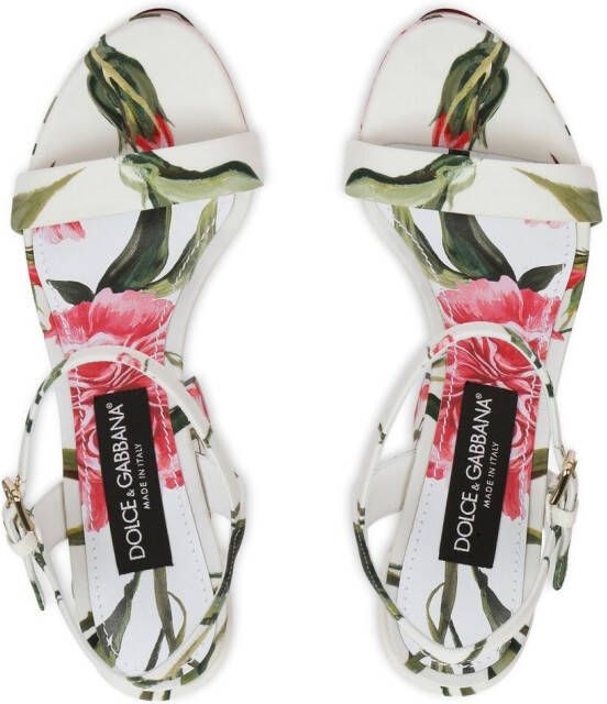 Dolce & Gabbana floral-print platform sandals White