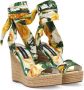 Dolce & Gabbana floral-print wedge sandals Green - Thumbnail 2