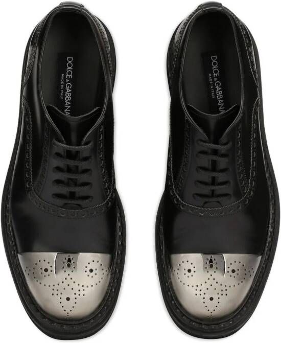 Dolce & Gabbana Francesina contrast-toecap rubber Derby shoes Black