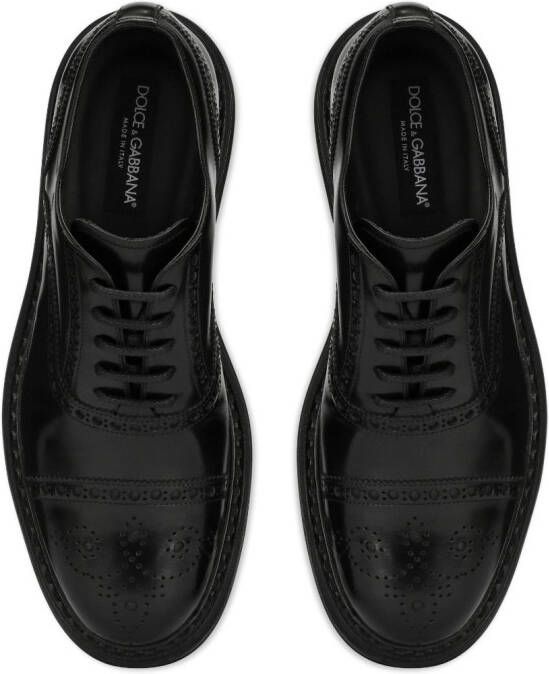 Dolce & Gabbana Francesina leather derby shoes Black