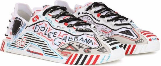 Dolce & Gabbana graffiti logo-print sneakers White