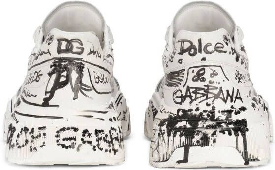 Dolce & Gabbana hand paint-print low-top sneakers White