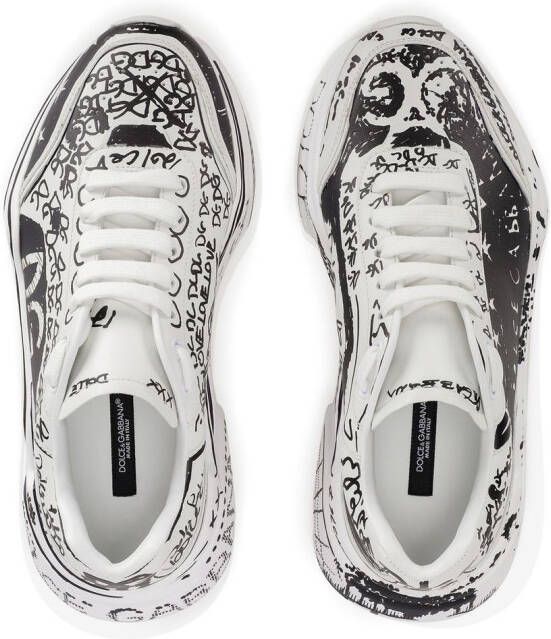 Dolce & Gabbana hand paint-print low-top sneakers White