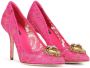 Dolce & Gabbana Heart plaque lace pumps Pink - Thumbnail 2
