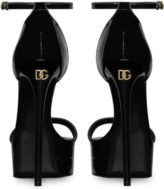 Dolce & Gabbana Keira 145mm platform leather sandals Black