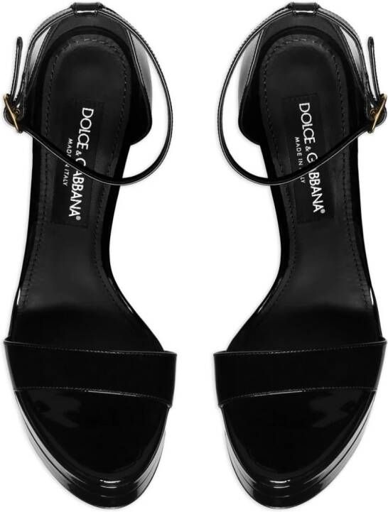 Dolce & Gabbana Keira 145mm platform leather sandals Black