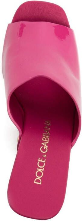 Dolce & Gabbana high-shine clog 130mm mules Pink